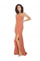 Jacarandá Linha A Decote Quadrado Chiffon Longo Vestidos de Madrinha
