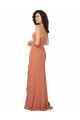 Jacarandá Linha A Decote Quadrado Chiffon Longo Vestidos de Madrinha