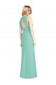 Jade Sereia Decote Joia Chiffon Longo Vestidos de Madrinha Acessíveis