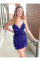 Lantejoulas Veludo Bainha Sem Mangas Decote V Curto Lantejoulas Veludo Vestidos de Festa / Vestidos de Baile Acessíveis