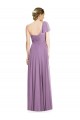 Lavanda Escura Linha A Um Ombro Chiffon Longo Vestidos de Madrinha Acessíveis
