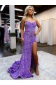 Lavanda Linha A Amor Comboio Corte Lantejoulas Veludo Longo Lantejoulas Veludo Vestidos de Festa