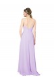Lilás Bainha Decote V Alto Baixo Chiffon Alto Baixo, Longo Alto Baixo Vestidos de Madrinha Acessíveis