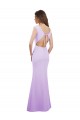 Lilás Coluna Decote redondo Chiffon Longo Vestidos de Madrinha Acessíveis