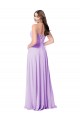 Lilás Linha A Colher Chiffon Longo Vestidos de Madrinha Acessíveis