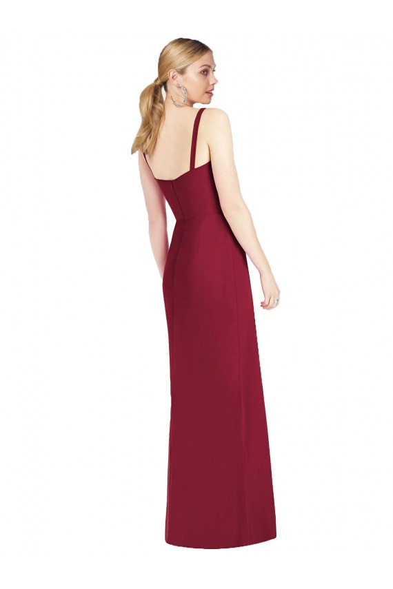 Lilás Sereia Alças finas Chiffon Longo Vestidos de Madrinha Acessíveis