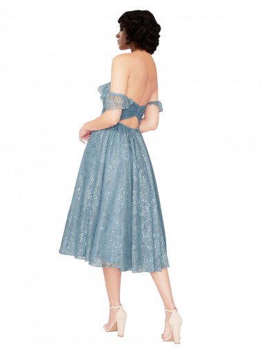 Linha A Fora do Ombro Renda Curto Vestidos de Madrinha / Vestidos de Homecoming