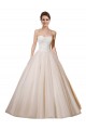 Marfim & Champanhe Tule & Renda Sem Mangas Amor Vestido de Baile Longo Vestidos de Noiva