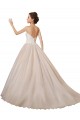 Marfim & Champanhe Tule & Renda Sem Mangas Amor Vestido de Baile Longo Vestidos de Noiva