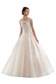 Marfim & Champanhe Vestido de Baile Barco Comboio Capela Tule & Renda Longo Vestidos de Noiva