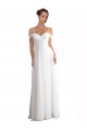 Marfim Linha A Fora do Ombro Comboio Varredela Chiffon Longo Vestidos de Noiva