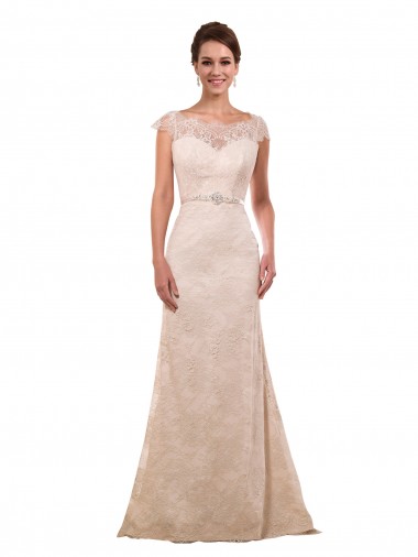 Marfim Renda Bainha Amor Longo Vestidos de Noiva
