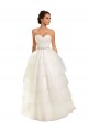 Marfim Tule Vestido de Baile Amor Longo Vestidos de Noiva Acessíveis