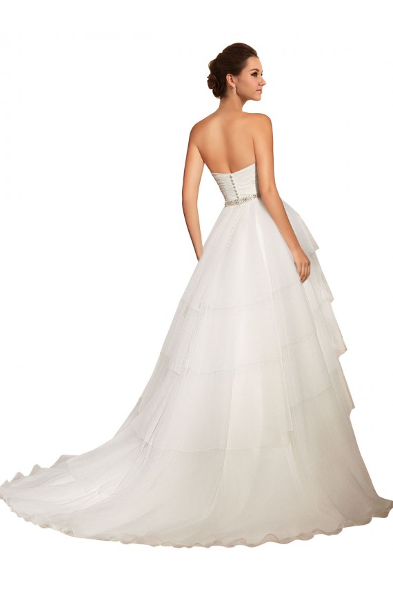 Marfim Tule Vestido de Baile Amor Longo Vestidos de Noiva Acessíveis