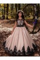 Marfim Vestido de Baile Amor Cetim & Renda Longo Vestidos para meninas de flores Acessíveis