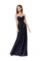 Marinha Negra Chiffon Bainha Amor Longo Vestidos de Madrinha Acessíveis