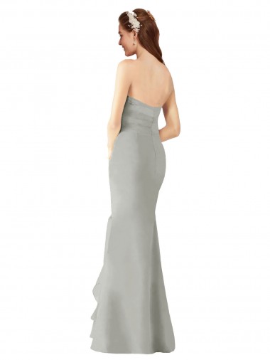 Marinha Negra Chiffon Bainha Amor Longo Vestidos de Madrinha