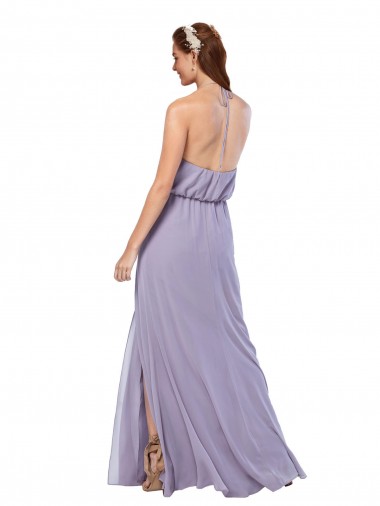 Marinha Negra Chiffon Linha A Criss Cruz Cabeçada Longo Vestidos de Madrinha