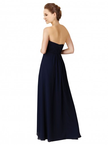 Marinha Negra Linha A Amor Alto Baixo Chiffon Alto Baixo, Longo Alto Baixo Vestidos de Madrinha