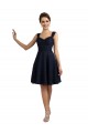 Marinha Negra Linha A Amor Renda Curto Vestidos de Madrinha / Vestidos de Cocktail Acessíveis