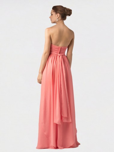 Melancia Chiffon Linha A Amor Longo Vestidos de Madrinha