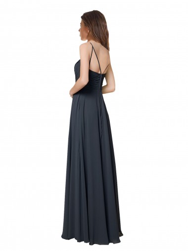Melancia Linha A Decote V Chiffon Longo Vestidos de Madrinha