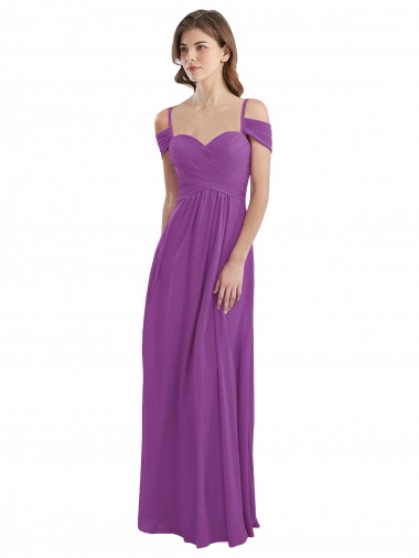Narciso Chiffon Linha A Amor Longo Vestidos de Madrinha