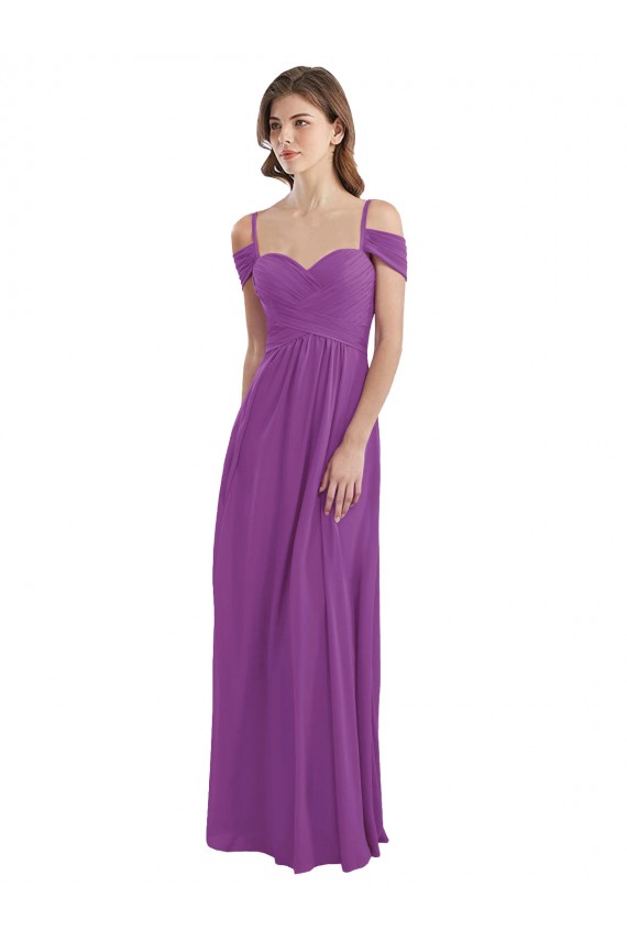 Narciso Chiffon Linha A Amor Longo Vestidos de Madrinha Acessíveis