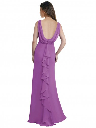 Narciso Linha A Decote V Chiffon Longo Vestidos de Madrinha