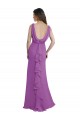 Narciso Linha A Decote V Chiffon Longo Vestidos de Madrinha Acessíveis