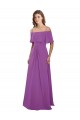 Narciso Linha A Fora do Ombro Chiffon Longo Vestidos de Madrinha Acessíveis