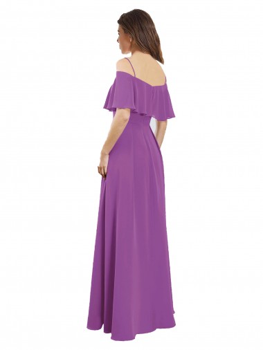 Narciso Linha A Fora do Ombro Chiffon Longo Vestidos de Madrinha