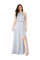 Nevoeiro Linha A Cabeçada Cetim Sedoso Longo Formais Vestidos de Madrinha / Vestidos de Noite Acessíveis