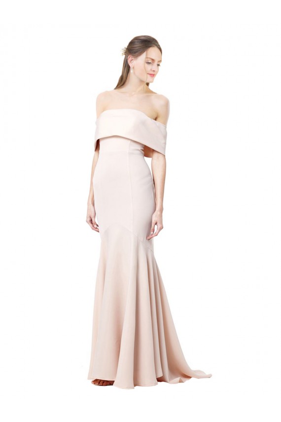 Nu Crepe Esticado Sereia Decote Alto Longo Formais Vestidos de Madrinha / Vestidos de Noite / Vestidos de Festa Acessíveis