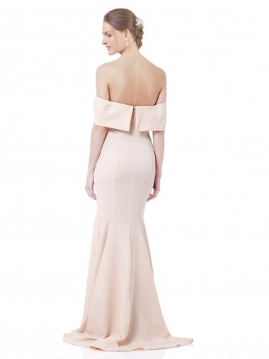 Nu Crepe Esticado Sereia Decote Alto Longo Formais Vestidos de Madrinha / Vestidos de Noite / Vestidos de Festa