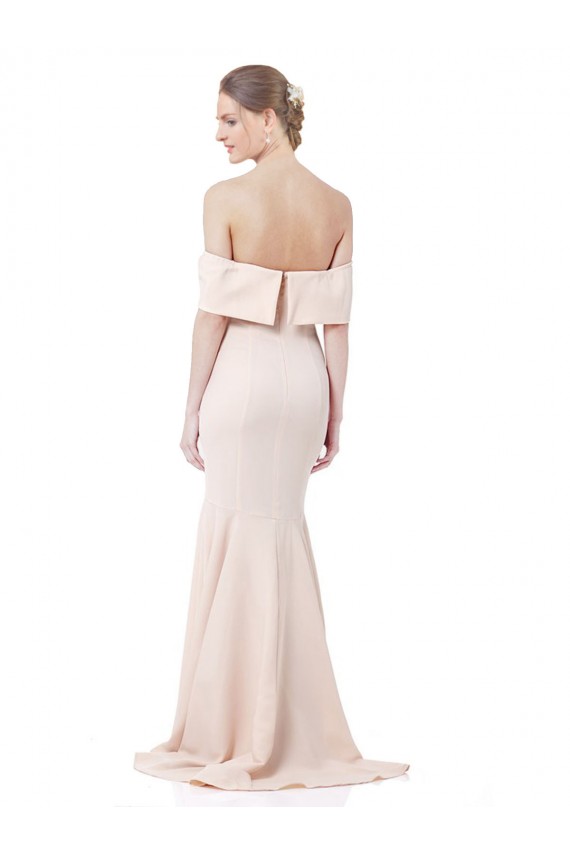 Nu Crepe Esticado Sereia Decote Alto Longo Formais Vestidos de Madrinha / Vestidos de Noite / Vestidos de Festa Acessíveis