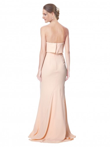 Nu Sereia Sem alças Crepe Esticado Longo Formais Vestidos de Madrinha / Vestidos de Festa