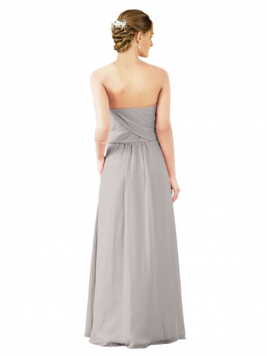 Ostra Prata Linha A Amor Chiffon Longo Vestidos de Madrinha