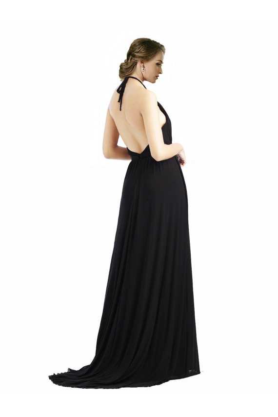 Ostra Prata Linha A Cabeçada Chiffon Longo Vestidos de Madrinha Acessíveis