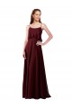 Ouro Borgonha Chiffon Linha A Alças finas Longo Vestidos de Madrinha Acessíveis