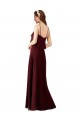 Ouro Borgonha Chiffon Linha A Alças finas Longo Vestidos de Madrinha Acessíveis