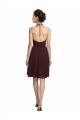 Ouro Borgonha Linha A Alças finas Chiffon Curto Vestidos de Madrinha / Vestidos de Homecoming Acessíveis