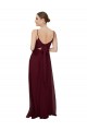Ouro Borgonha Linha A Colher Chiffon Longo Vestidos de Madrinha Acessíveis