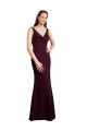Ouro Borgonha Sereia Decote V Chiffon Longo Vestidos de Madrinha Acessíveis