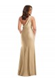 Ouro Suave Sereia Um Ombro Cetim Sedoso Longo Formais Vestidos de Madrinha / Vestidos de Festa