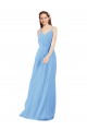 Pervinca Bainha Decote V Chiffon Longo Vestidos de Madrinha
