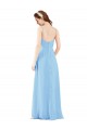 Pervinca Bainha Decote V Chiffon Longo Vestidos de Madrinha