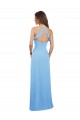 Pervinca Chiffon Linha A Buraco da fechadura Amor Longo Vestidos de Madrinha Acessíveis