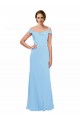 Pervinca Linha A Fora do Ombro Chiffon Longo Vestidos de Madrinha Acessíveis
