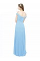 Pervinca Linha A Fora do Ombro Chiffon Longo Vestidos de Madrinha Acessíveis